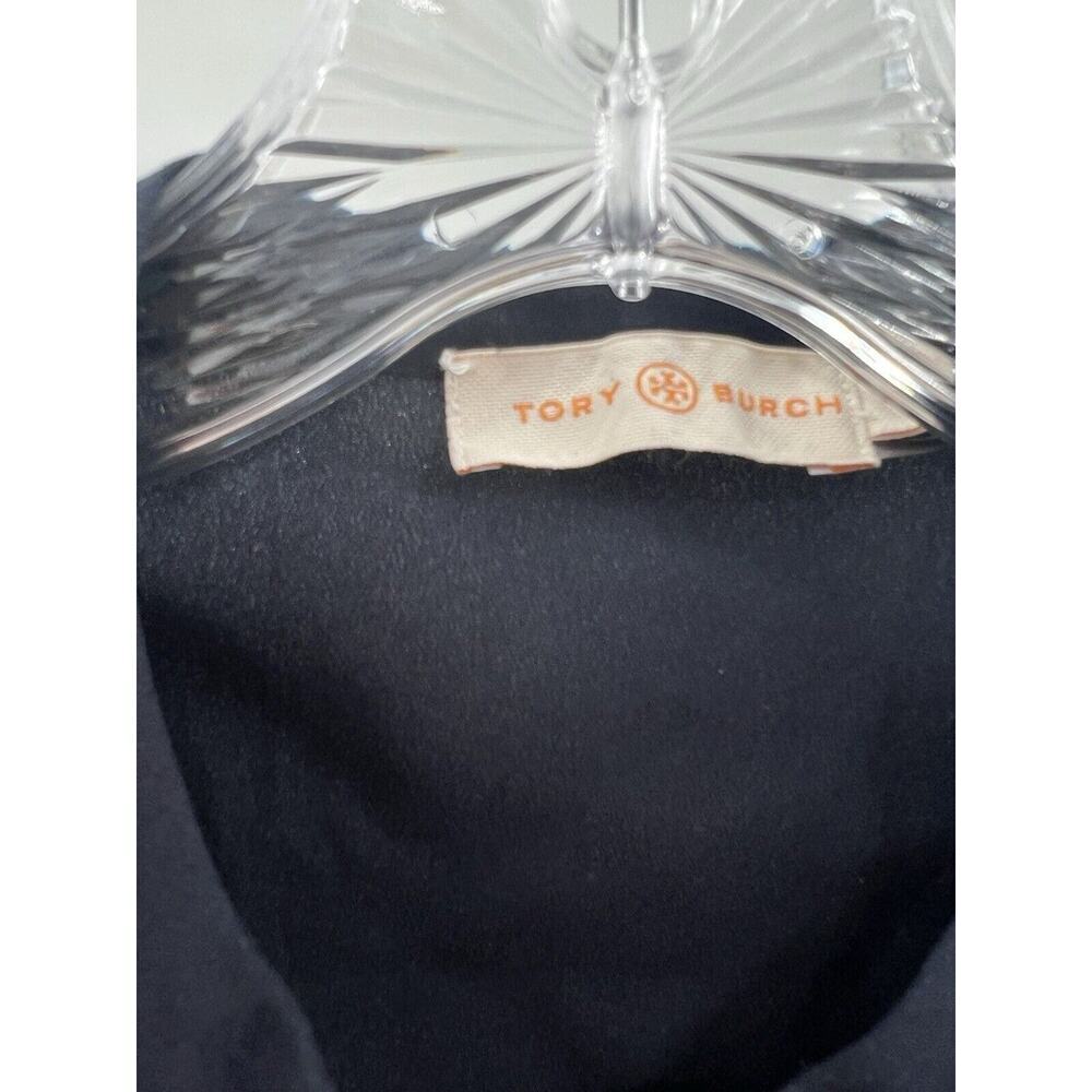 Tory Burch Women’s Sleeveless Button Up Hidden Button Placket Top Navy Blue 2 - Picture 3 of 11